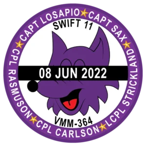 A purple badge with the name swift 1 1 and the date of june 8, 2 0 2 2.