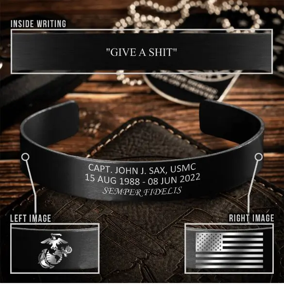 A close up of a bracelet with the words " give a ship ".