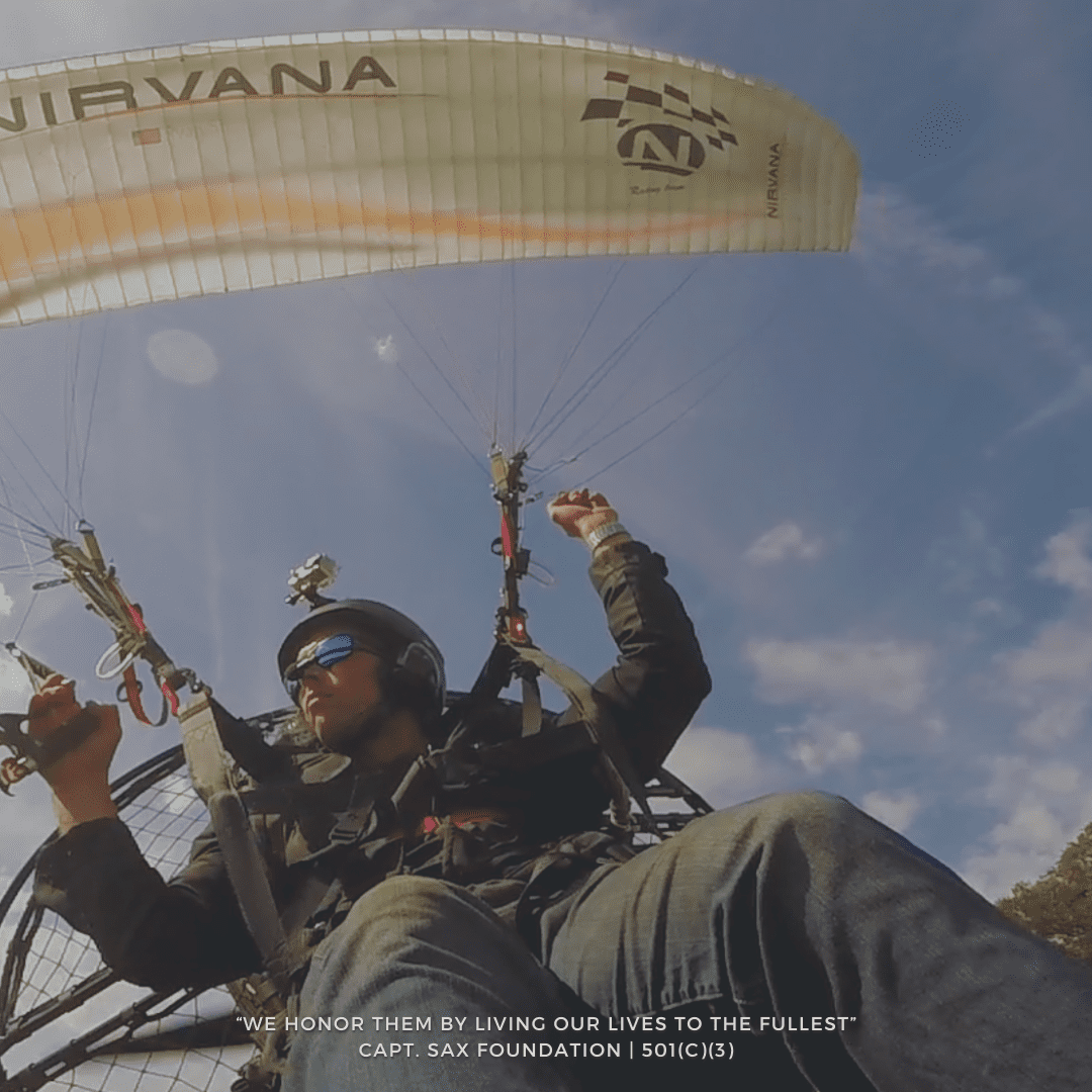 An Image of Capt. John J. Sax Flying his Paramotor