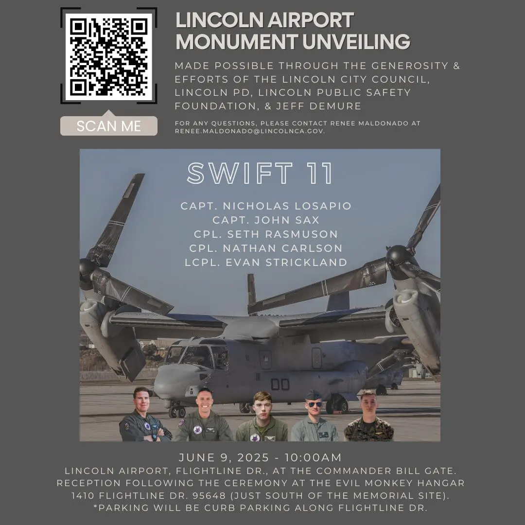Flier for Swift 11 Memorial Unveiling