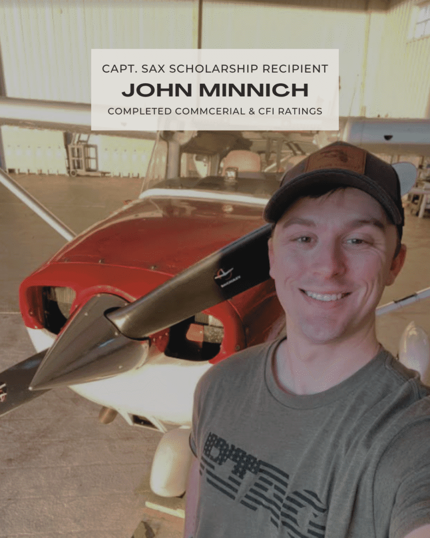 Capt Sax Aviation Scholarship Recipient