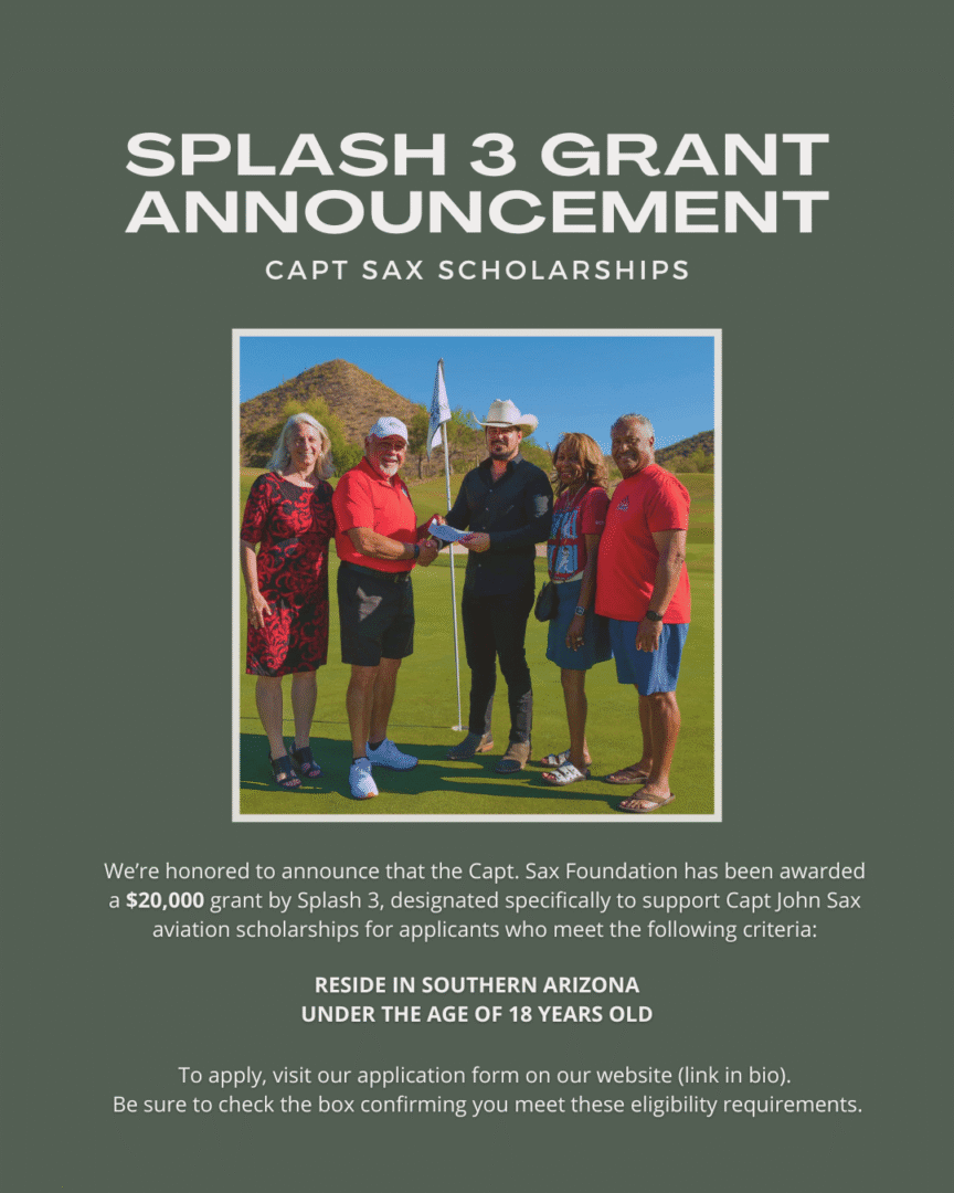 Capt John Sax Foundation Aviation Scholarship Grant