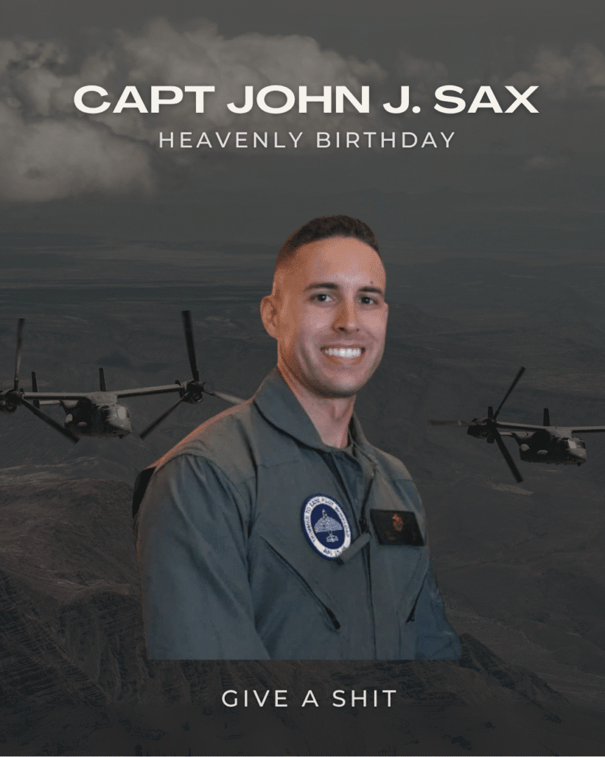 Capt John Sax with the words Happy Heavenly Birthday